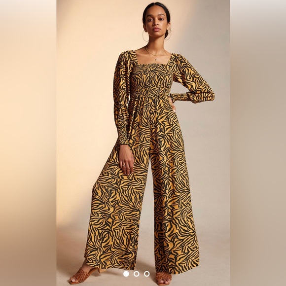 Anthropologie x Kachel Pants - Anthropologie Kachel x Anthro Tiger Striped Wide Leg Jumpsuit,GUC,Size-2